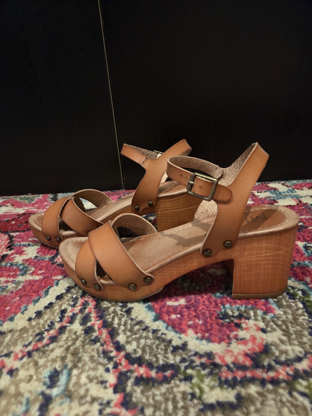 Tan Chunky Block Heel
